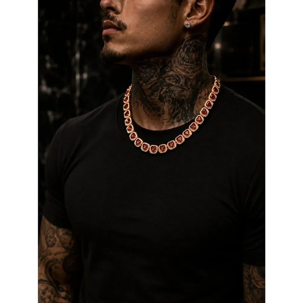 Gold Heart Hip Hop Necklace